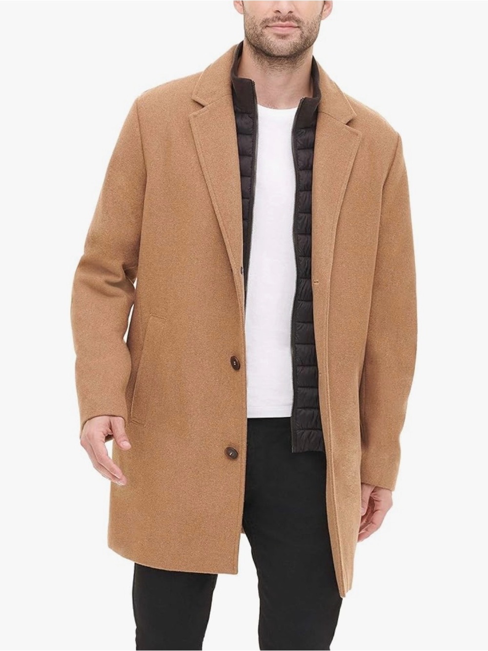Dockers Camel Single-Breasted Trench Coat